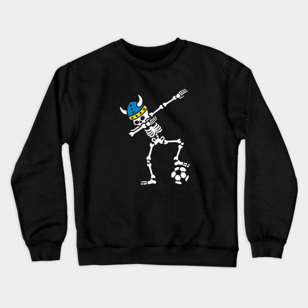 Sweden dab dabbing skeleton soccer football Crewneck Sweatshirt by LaundryFactory